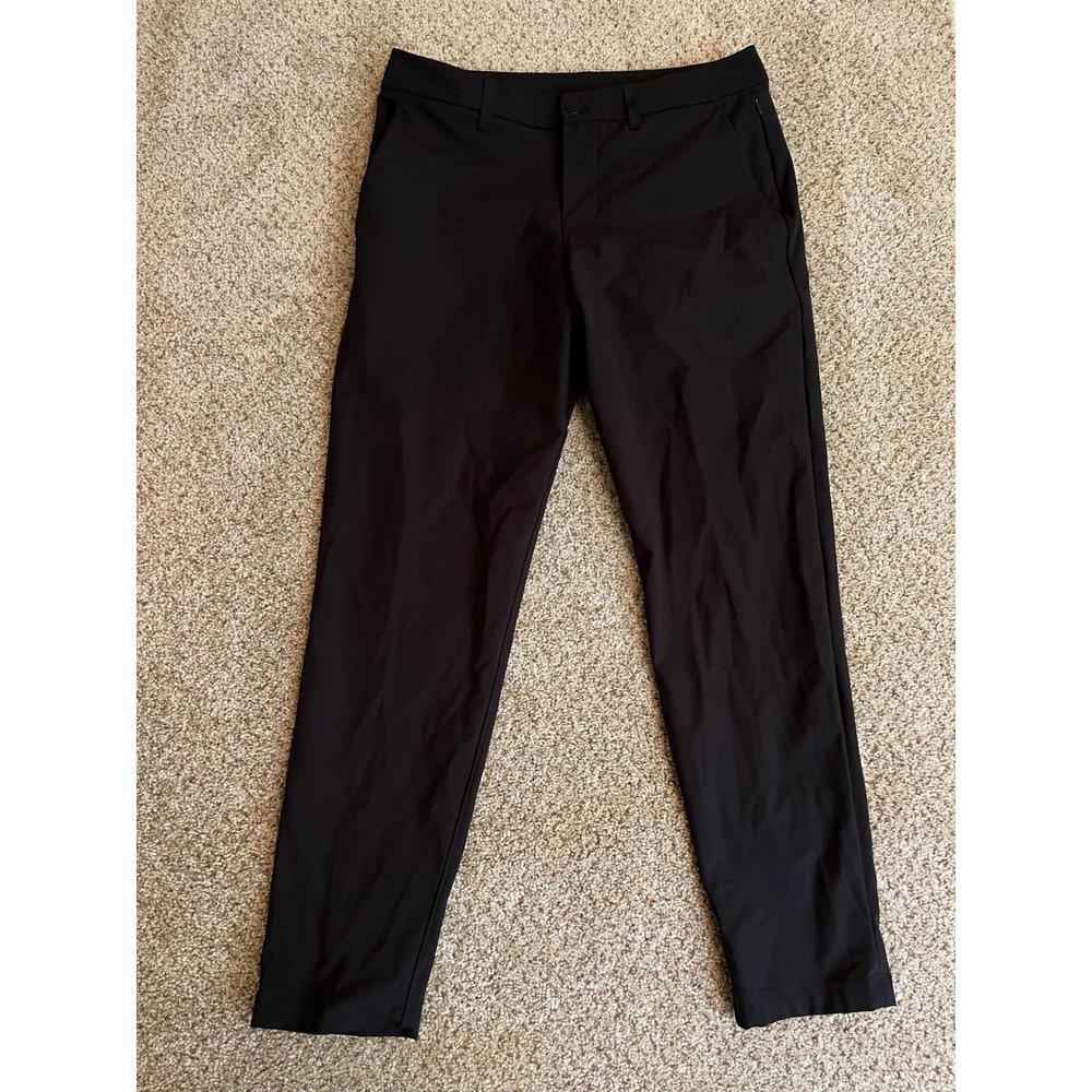 Lululemon Men's ABC Trousers 32 Black Warpstreme Slim Fit Pants Stretch Preppy